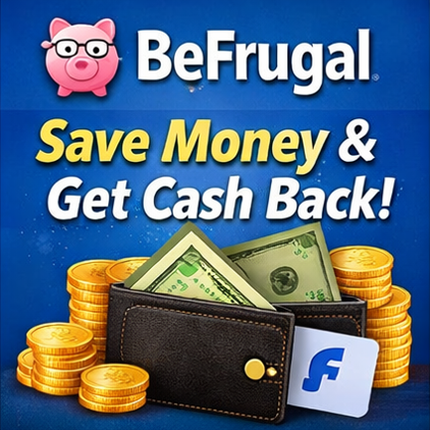 BeFrugal cashback site with shopping rewards, coupon deals, and payout options