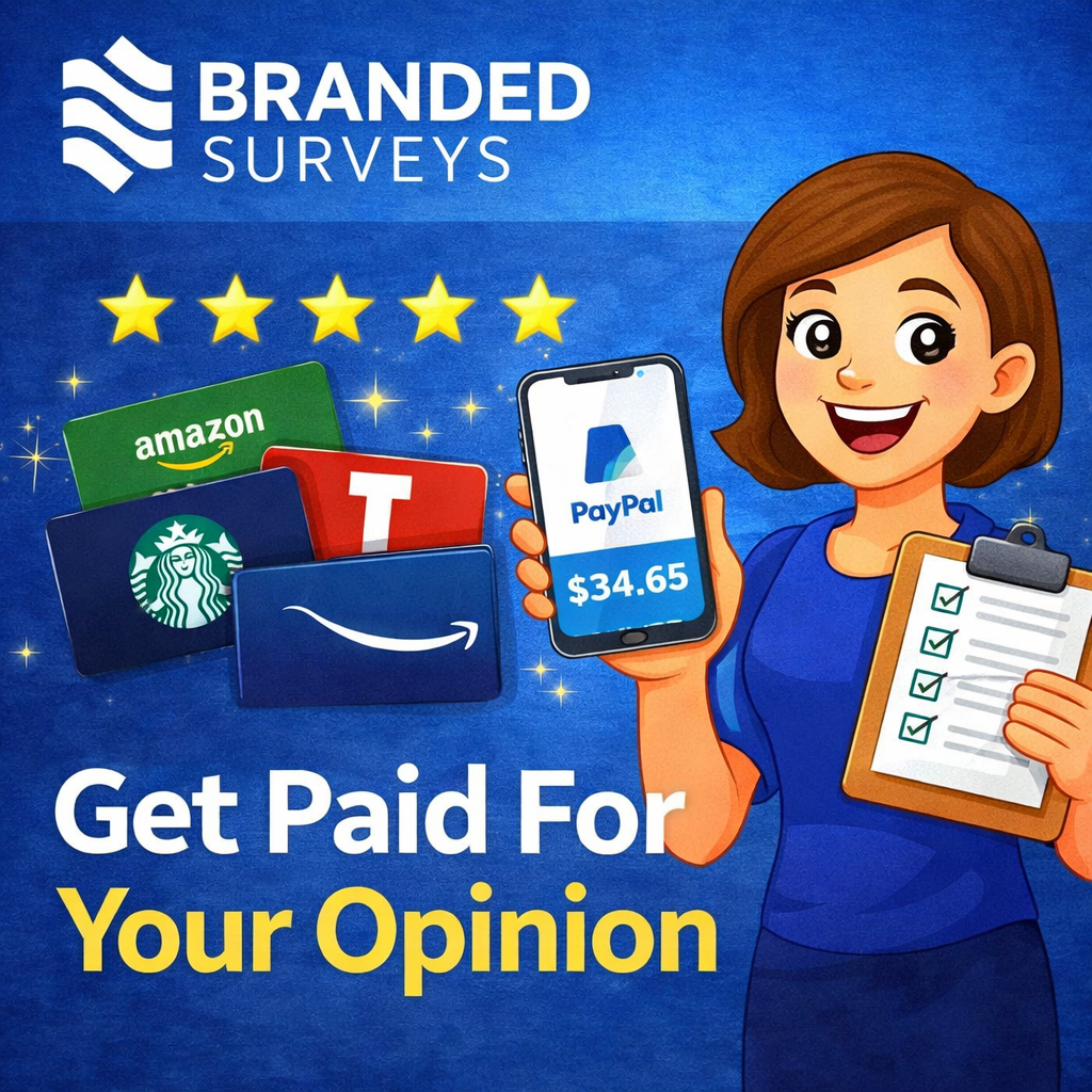Branded Surveys platform for completing surveys and earning rewards